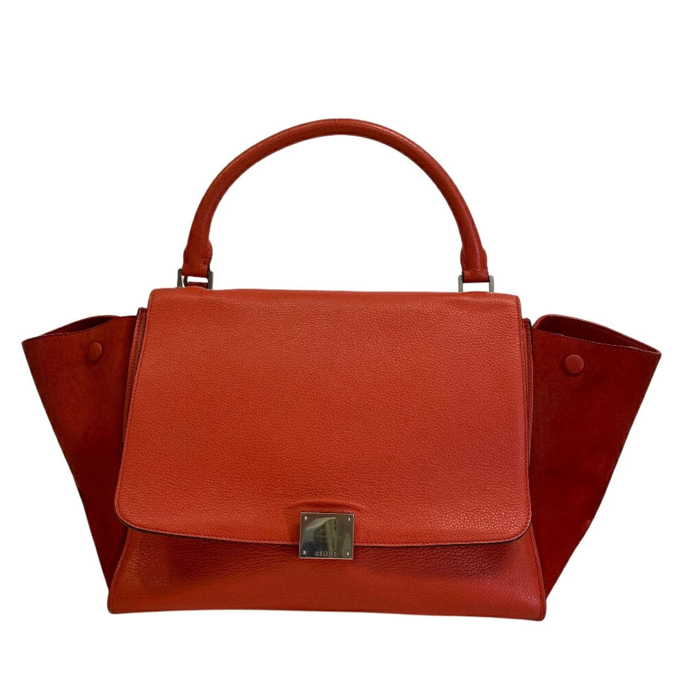 CELINE Trapeze Shoulder Bag Handbag Red